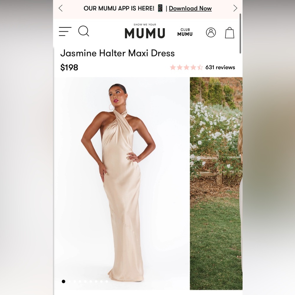 Show me your MuMu Jasmine halter maxi dress - Champagne Luxe Satin